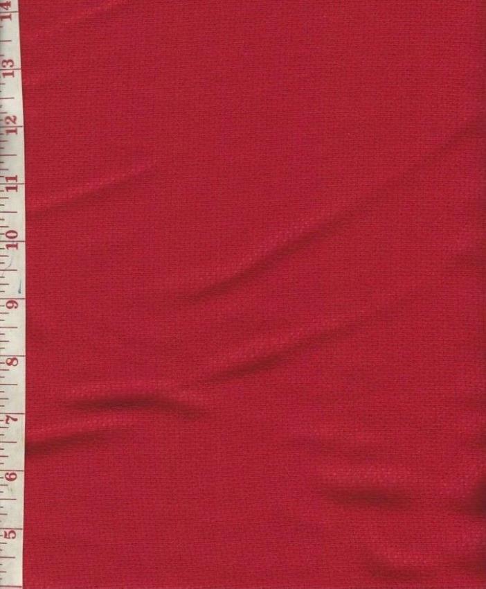 3 Yards Red Criss Cross Weave Acrylic or Blend Vintage Fabric 44