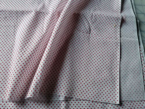 vtg Fabric Dotted Swiss red on white 1+