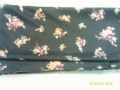 CHOCOLATE BROWN FLORAL POLYESTER Jersey-like KNIT FABRIC ONE YARD
