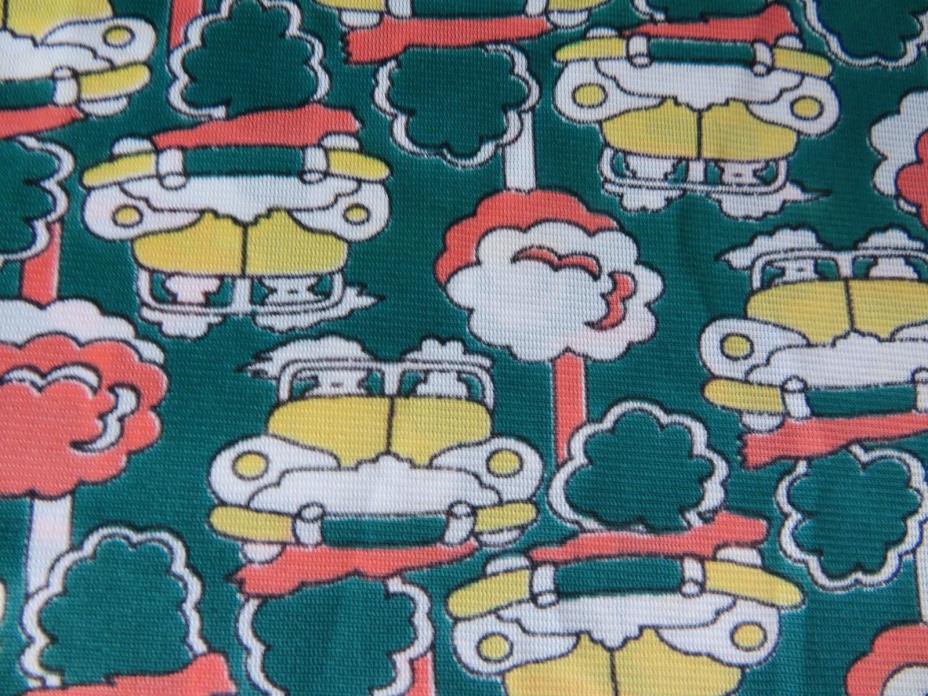 Vintage VW Bug Beetle Car Fabric Material Polyester 1.5 Yards