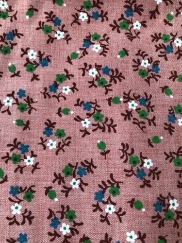 3 Yards vintage 46 in Red Stretch Floral Fabric Blue, White, and Green Flowers