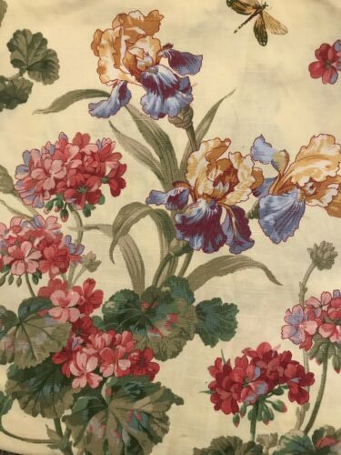 Kravet Upholstery Designer Decor Fabric Soft Yellow Ground Floral Irises 8 yards