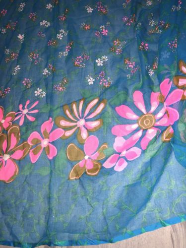 VHY Hawaiian Textiles Vintage 1960's MCM Mod Border Print Floral Tiki Fabric