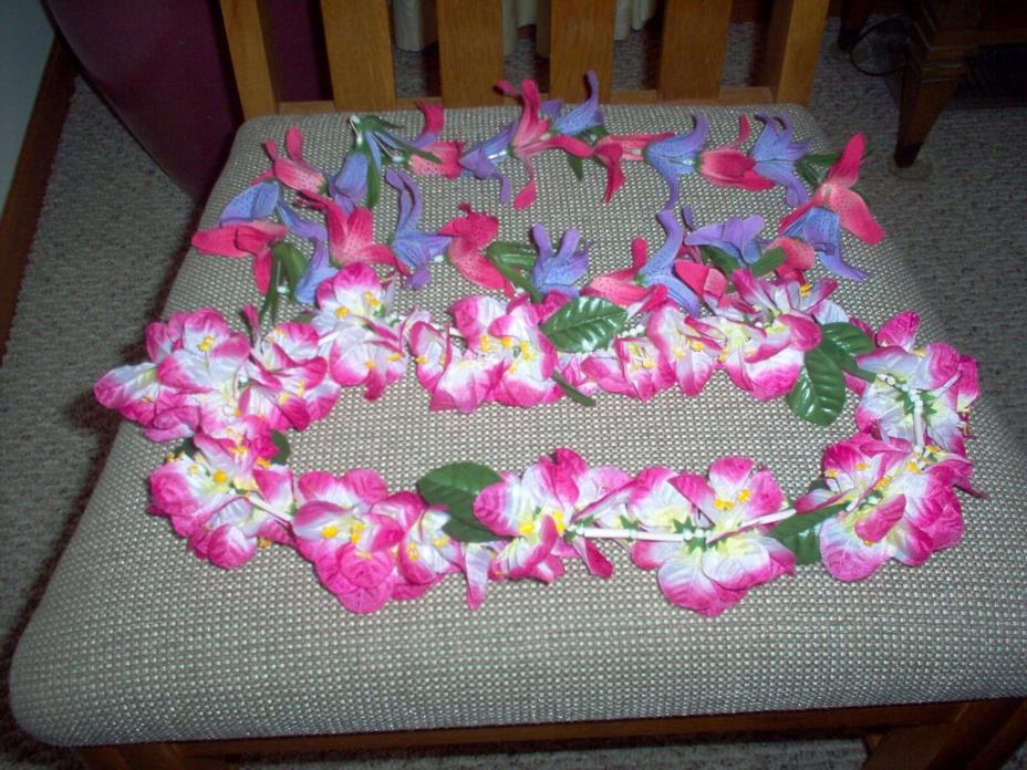 Vintage Fabric Leis, Lot of 2, Used