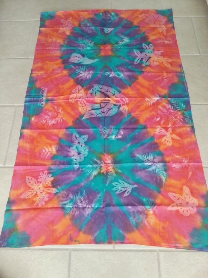 Tie Dye Fabric from Raiatea French Polynesia 42 x 70 - Tahiti Sarong Tablecloth