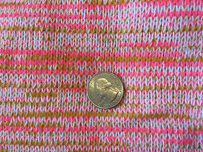 Vintage Fabric Machine Knit Pink Gold Loop 57