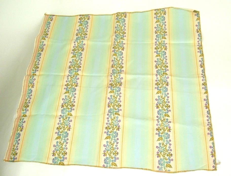 Vintage Floral Tapestry Striped Fabric Swatch Table Cloth Cover Shabby