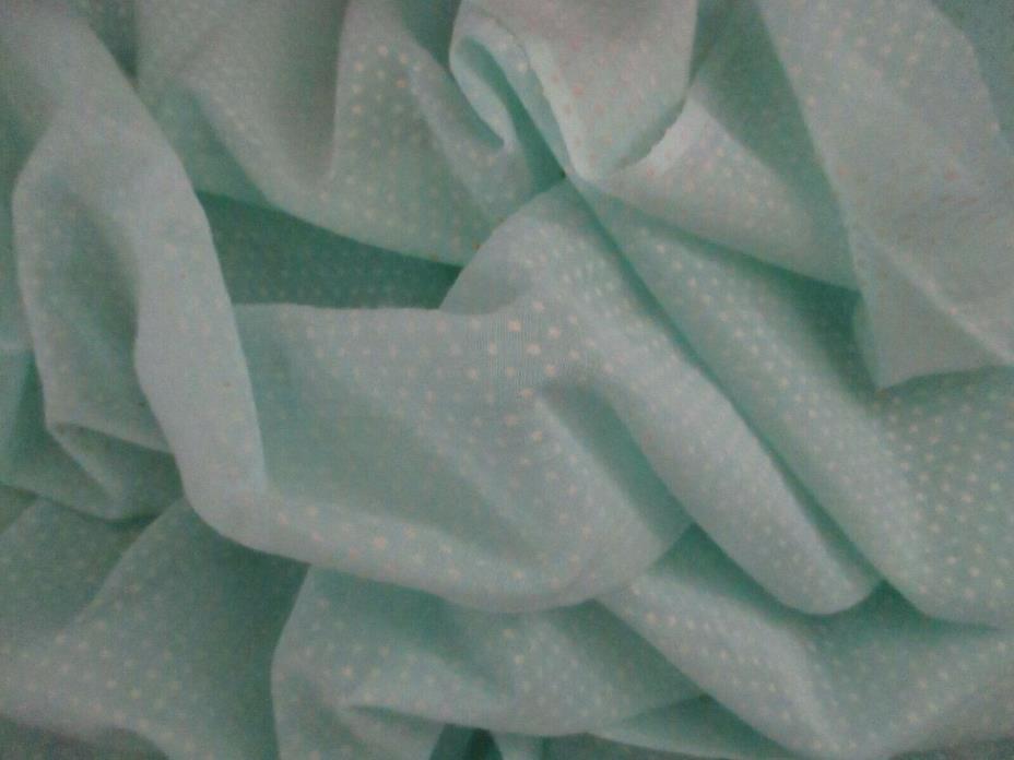 Dotted Swiss Fabric  Cotton/Cotton Blend  Vintage Fabric mint green 1.5 Yds
