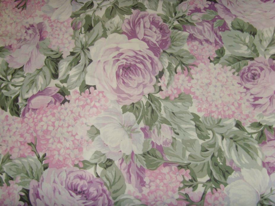 Stunning roses and garden flowers 2 yds NEW fabric material chic Coventry WOW