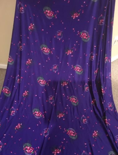 Gilbert Frank Spandex Lycra  Fabric Purple Flower Design Swimsuit