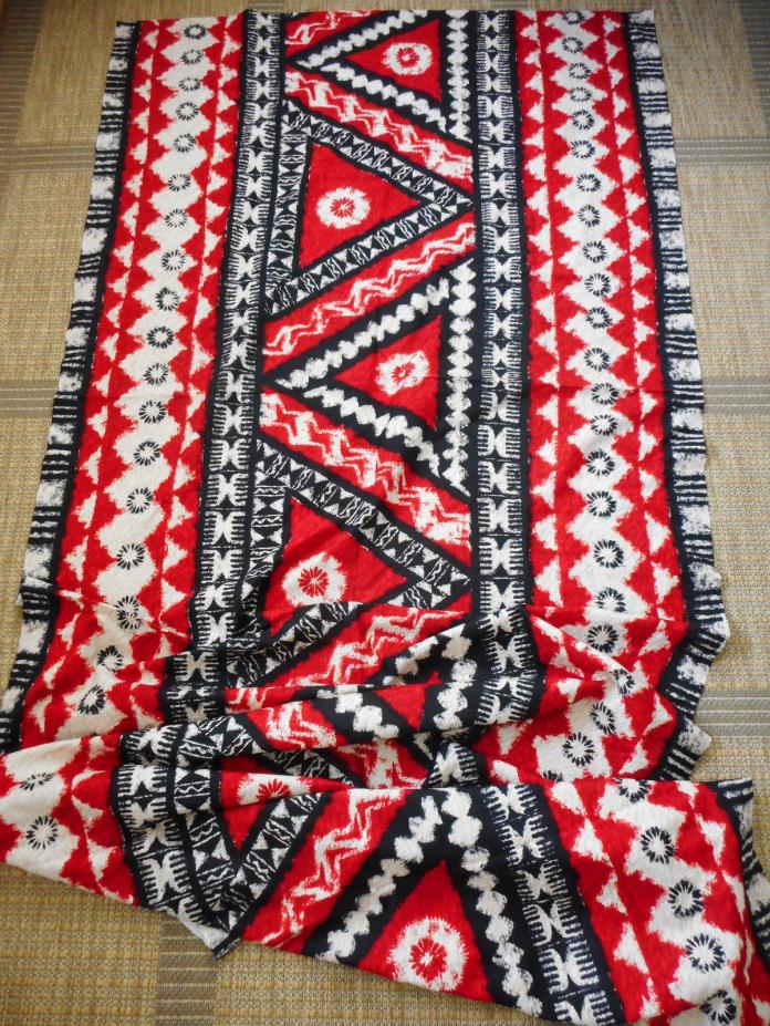 Vintage 50's  60's VHY Hawaiian Textiles 8028 Fabric 3 yd Kapa Design Barkcloth