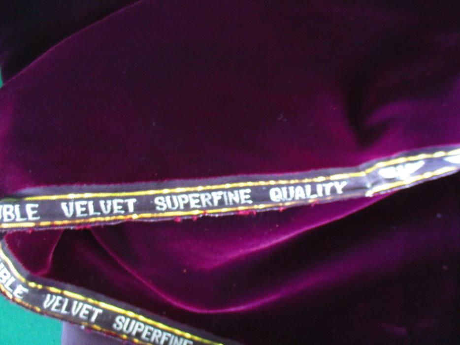 3+ Yards Royal Amethyst Purple 3 Eagle Superfine Quality Double Velvet Fabric