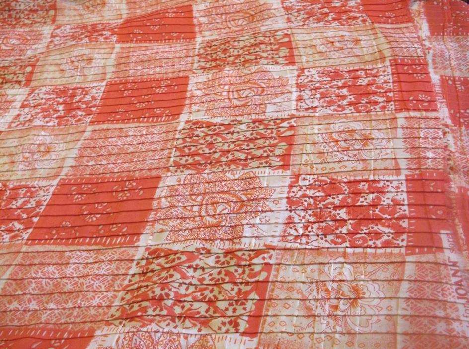 vtg hippie print sewing fabric, 2 7/8 yds 50 w