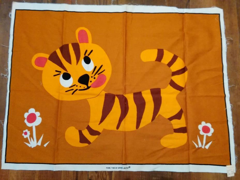 Vintage Fabric Tiger Panel Time By Wesco-Reltex 29