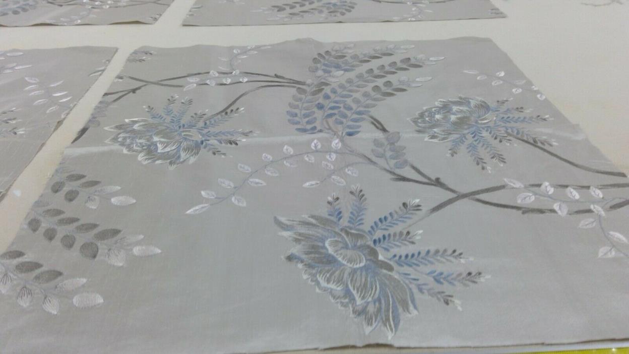DESIGNER FABRIC - Embroidered Silk Fabric-Neutrals Pillow Cuts