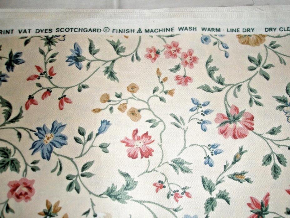 Vintage WAVERLY Upholstery Fabric Scotchgard  Colorful Flowers 55
