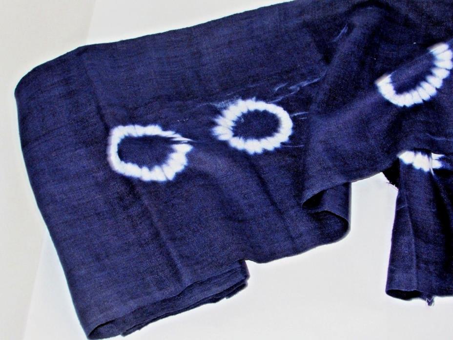 Folk Indigo Hemp Textile / Batik / Thailand / 11.25