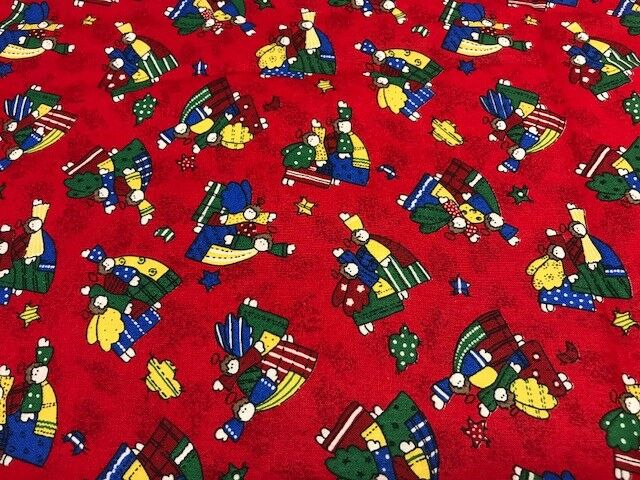 fabric christmas red  cotton  3Yd x 44 