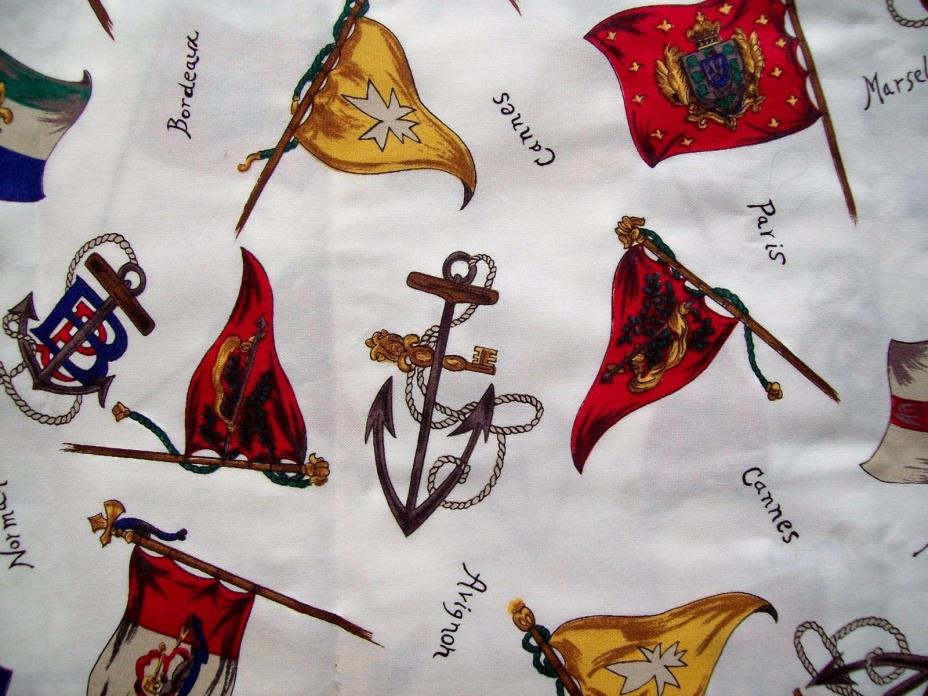 Vintage Fabric Flags of France Mayar Silk, Inc. on White Flags of French Cities