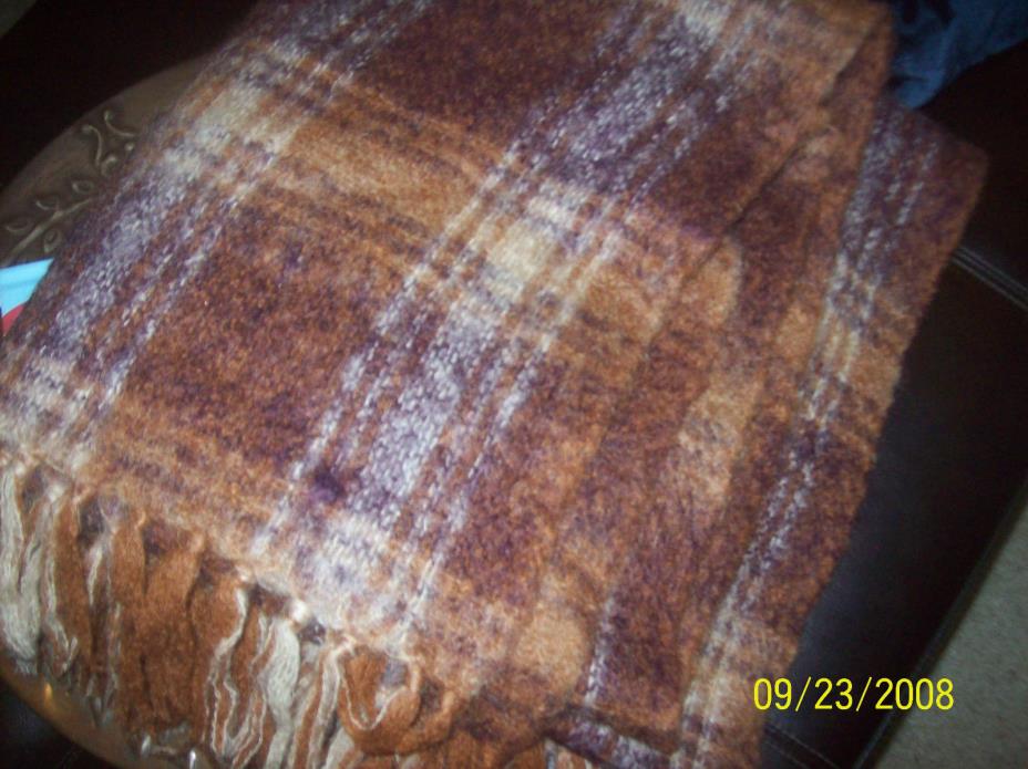 Vintage Donegal Design Handwoven Mohair Throw Blanket Made in Ireland 74