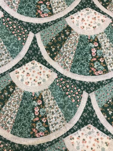 Vintage Fabric Green Floral 2 Yards