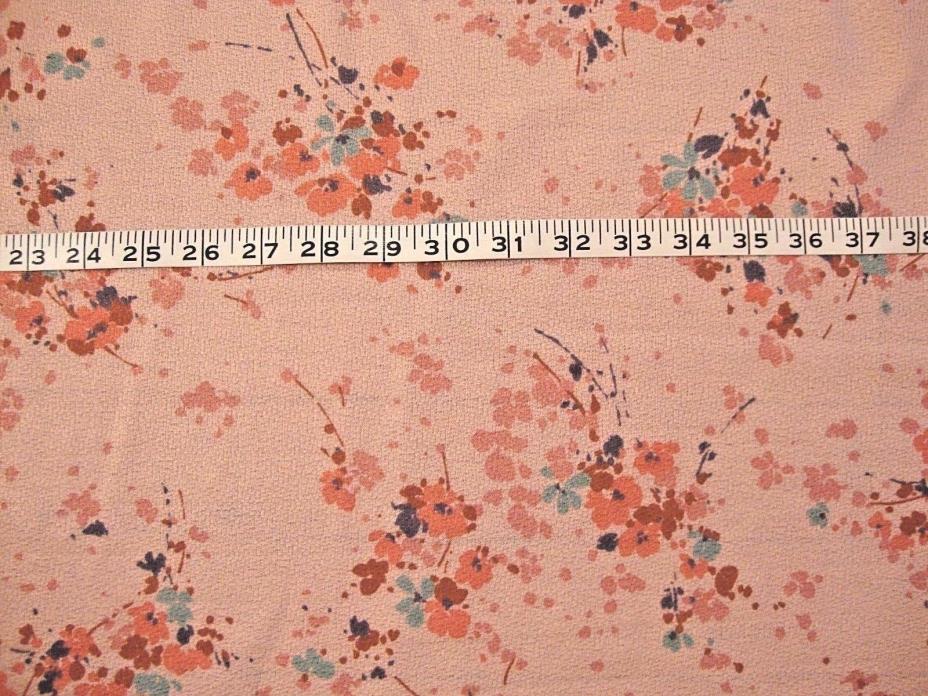 Vintage California Lorprint Single Knit Polyester Fabric Pink Floral 4 Ydsx 57