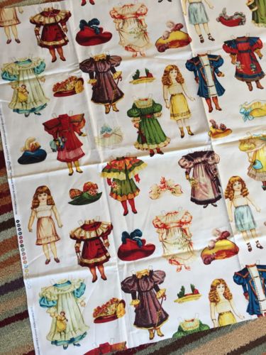 Blue Hill Fabrics VICTORIAN PAPER DOLLS  1 yard quilting OOP cotton