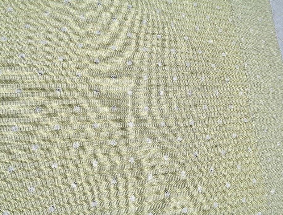 Vintage Sheer Poke A Dot NOS Fabric 3 Yards Pale Yellow