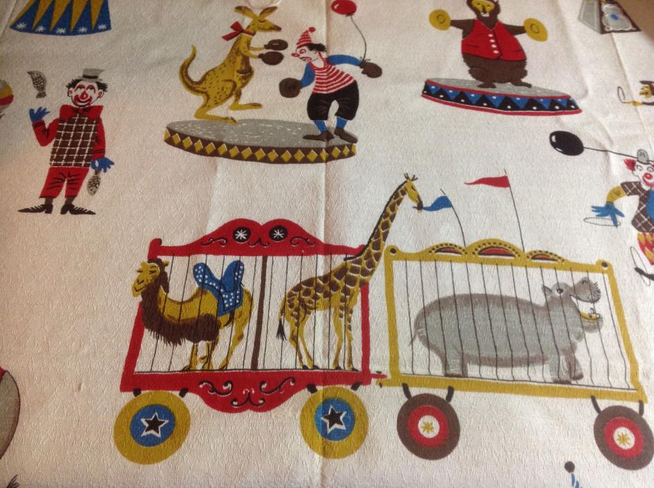 Vintage Fabric Circus Animals