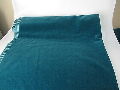Vintage Velvet Fabric Remnant Germany Cotton 34 in W Teal