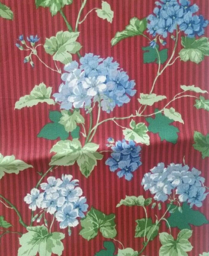 Waverly Hilltop Hydrangea Floral Cotton Fabric 46 Wide x 68 Long Flower