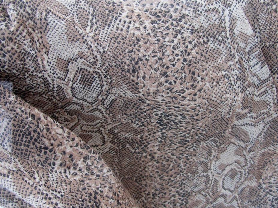 Brown Reptile Snake Skin Print Fabric -  64