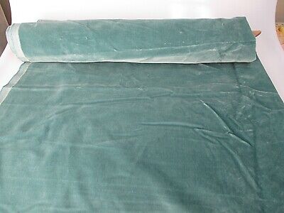 Vintage Velvet Fabric Remnant Germany Cotton 34 in W Moss green
