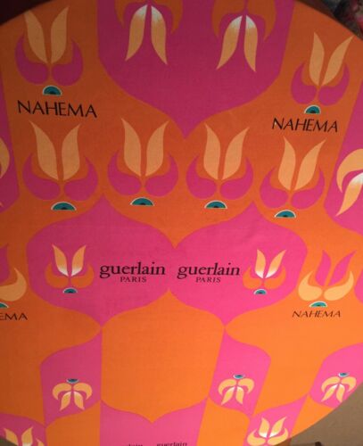 Guerlain Paris Perfume Nahema Fabric Rare Vintage Made In Italy Pink Orange