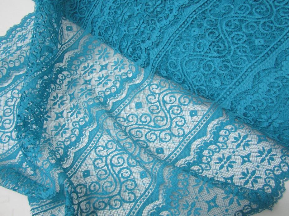 Vintage Teal LACE Fabric - 29