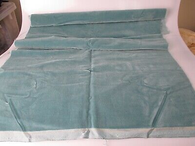 Vintage Velvet Fabric Remnant Germany Cotton 34 in W light green