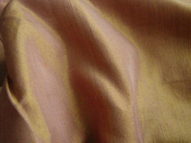 Vintage RAYON Fabric iridescent Changeable GOLD Lilac Purple YARDAGE Sari