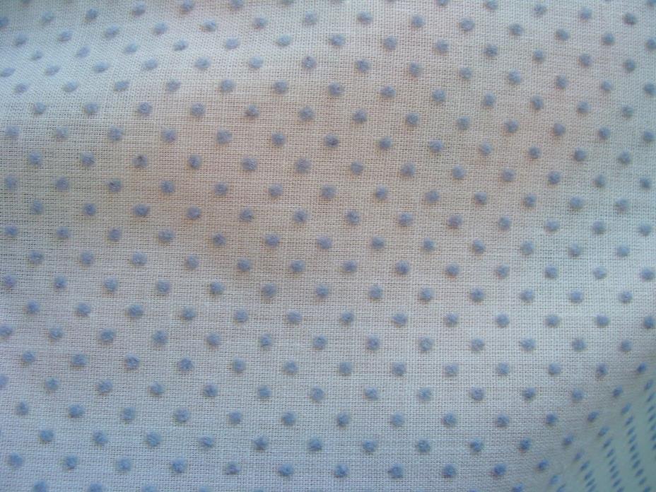 Vintage Flocked Dotted Swiss Blue Gray Dots 45