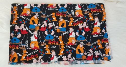 1996 Popeye Olive Oyle Brutus All Characters Name Spellout Fabric 27
