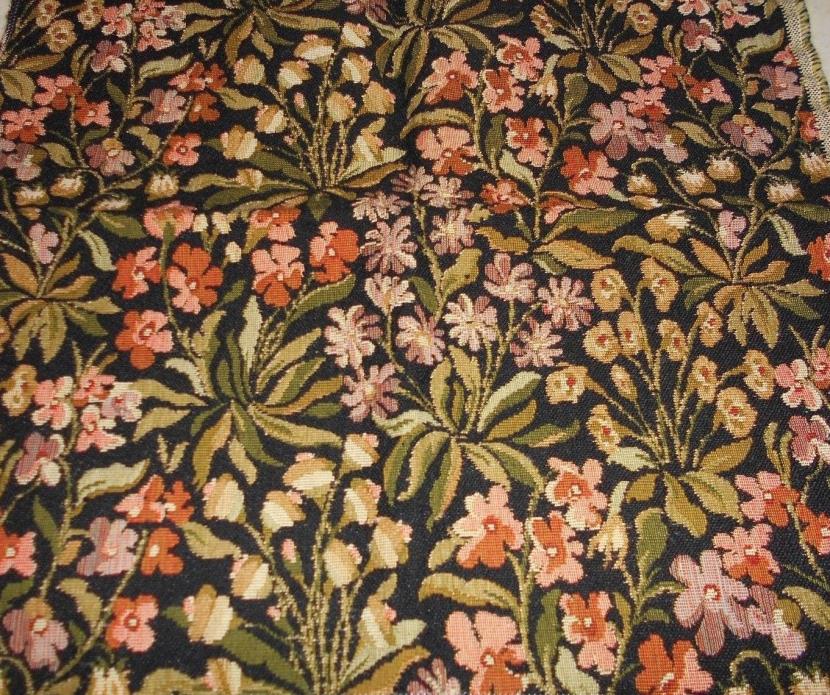 CLARENCE HOUSE Tapestry Fabric Coral Flowers Small Remnant
