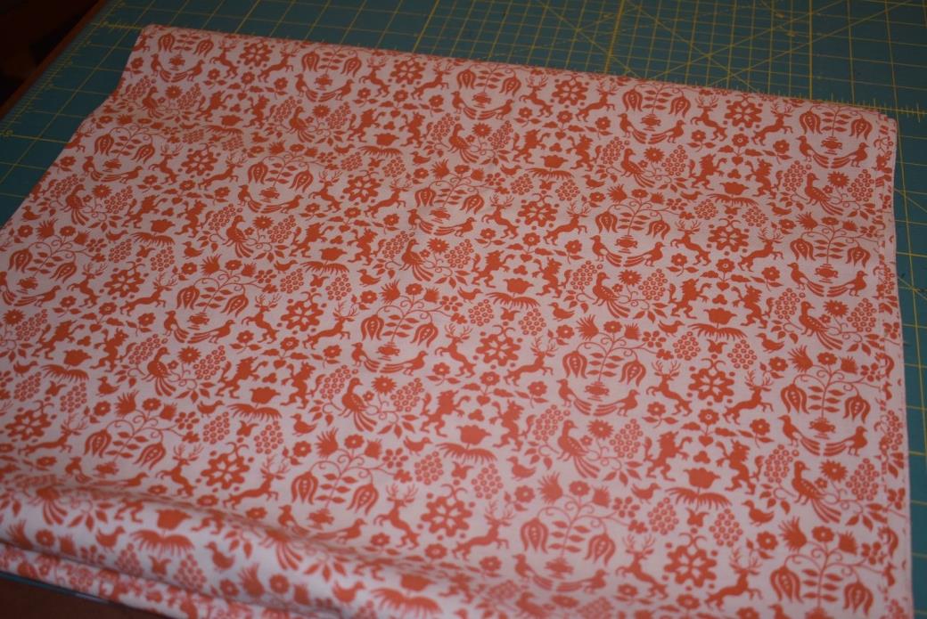 Vintage 1970s Scandinavian Print Poly/Cotton Fabric Yardage