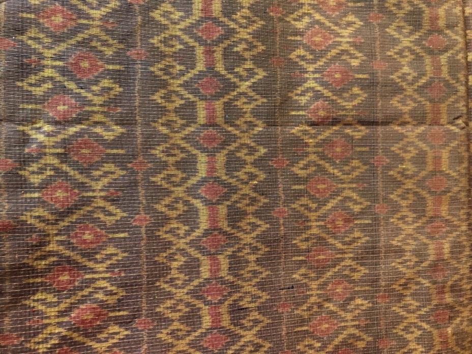 Lot of Ikat style Thai Silk Fabric Brown Gold and Earth Tones 4.5 Yds