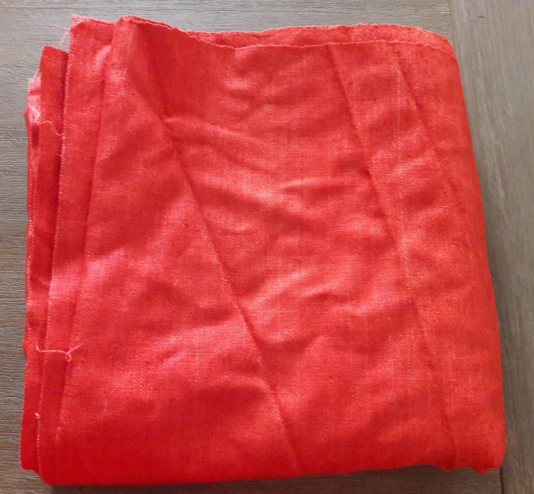 5 yards Raw Silk Fabric Red 46