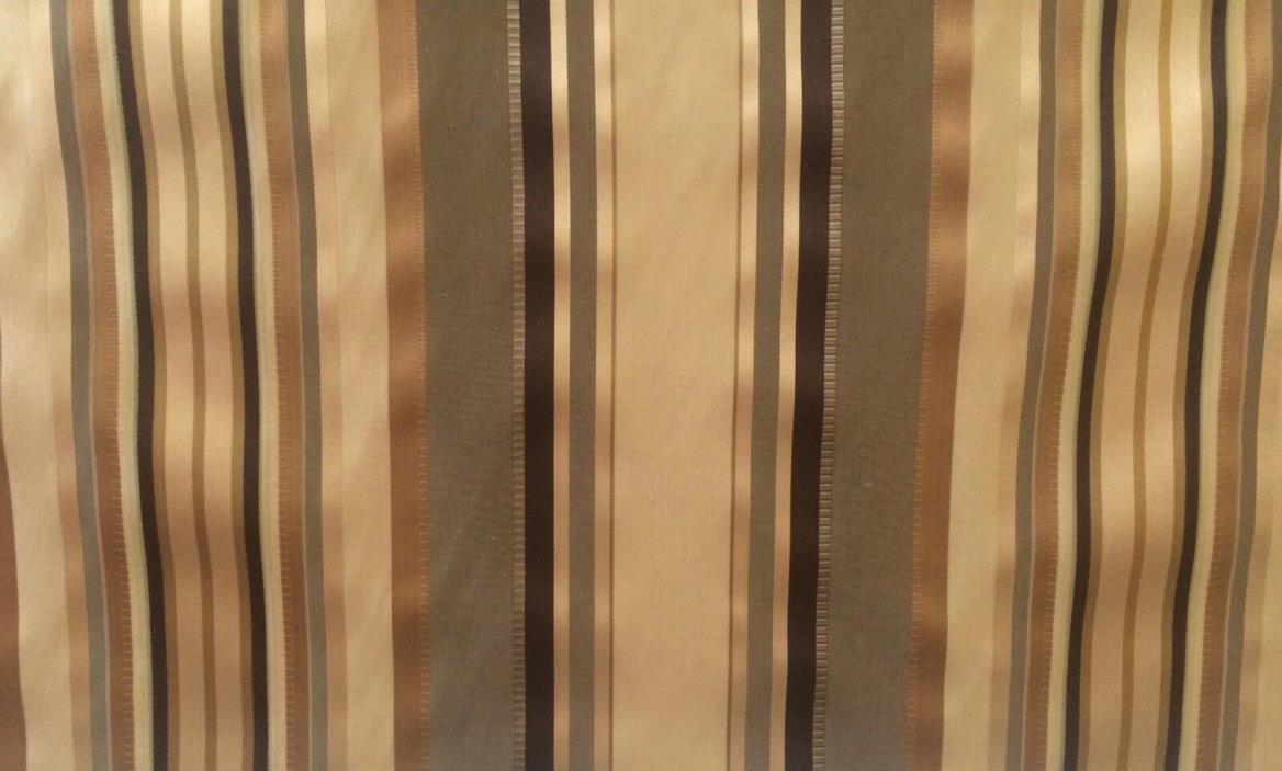 BRUNSCHWIG & FILS Silk Stripes gold green brown vertical knit backed 2+ yds new