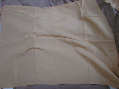 Vintage 50s Fabric Silk Blend Linen Weave Remnants Pastel Yellow
