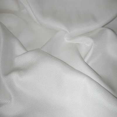 Vintage Creamy White Textured Basketweave Silk Fabric; 45