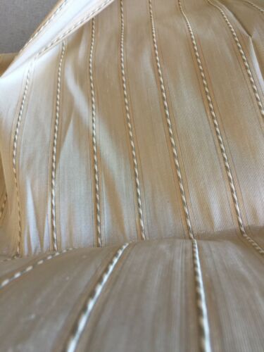 New Jim Thompson Thai Silk Material Fabric Light Gold Stripe