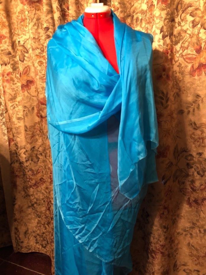 100% pure silk chiffon  fabric 3 yd x 54 inches France French blue