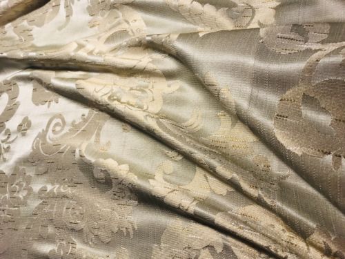 FABRICUT LIGHT GREEN SILK FABRIC REMNANT, 1 YD