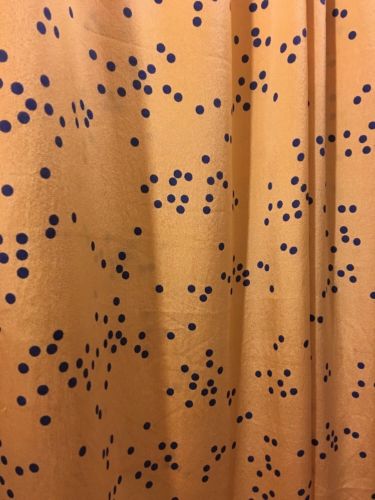 Vintage 1930s 1940s Wheat Yellow Blue Dots SILK Fabric. 2.5 Yards Rare
